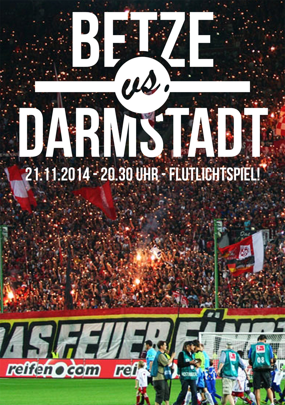 Betze - Darmstadt - Flutlichtspiel! (Bild mit Wunderkerzen)