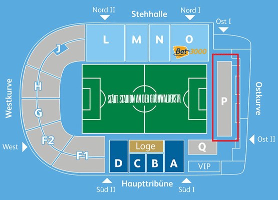 Stadionplan Stadion an der Grünwalder Straße - 1860 München