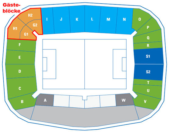 Stadionplan Rhein-Neckar-Arena - TSG Hoffenheim