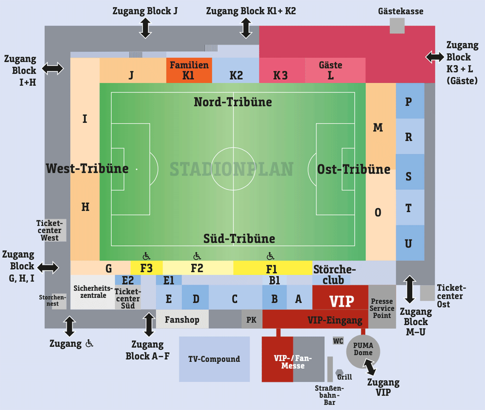 Stadionplan Holstein-Stadion - Holstein Kiel