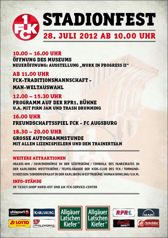 Plakat zum Stadionfest inkl. Zeitplan