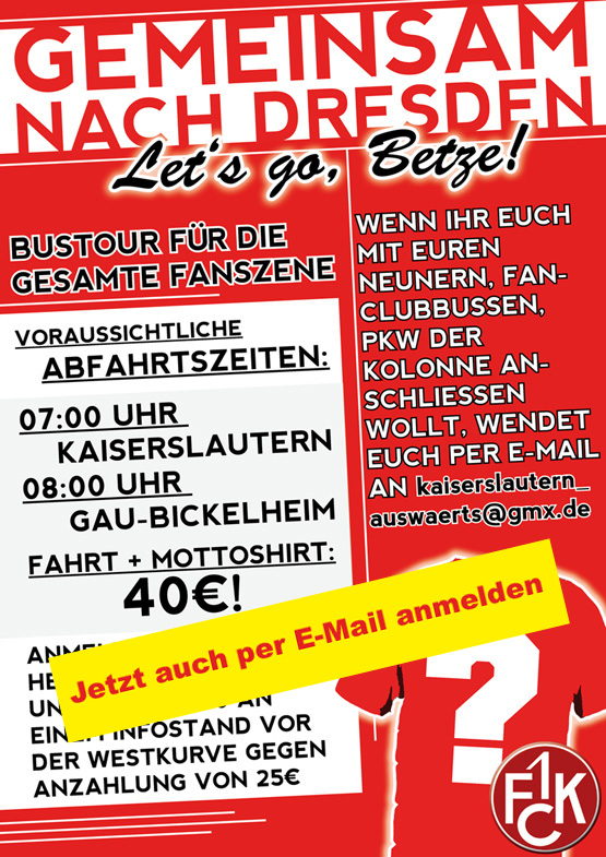 Ankündigungsplakat: Gemeinsam nach Dresden