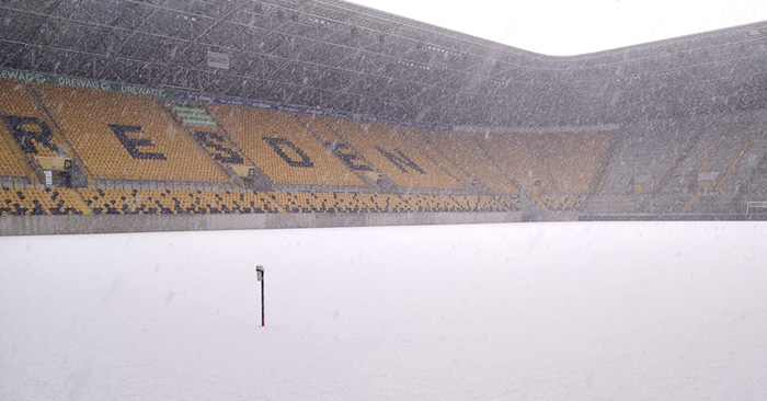 Starker Schneefall in Dresden: FCK-Spiel auf der Kippe?