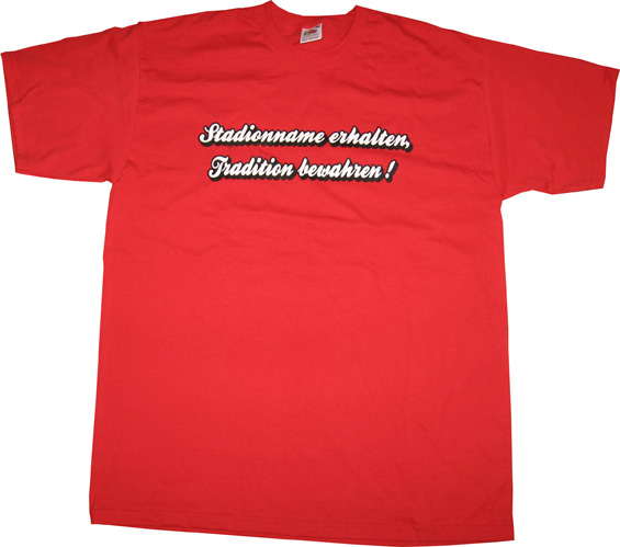 T-Shirts: Stadionname erhalten, Tradition bewahren!