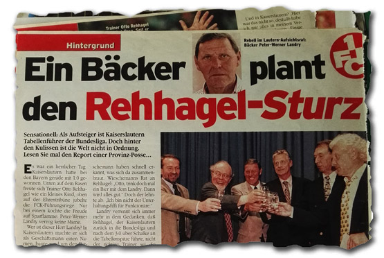 Auszug aus der Sport Bild: Ein Bäcker plant den Rehhagel-Sturz