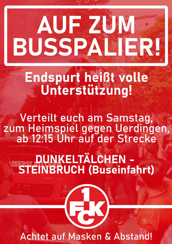 Flyer: Aufruf des Fanbündnis FCK zum Busspalier