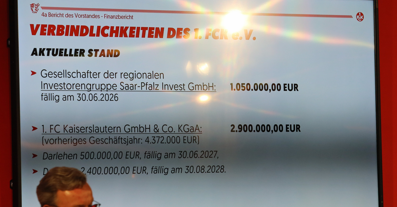 Schulden-Übersicht des FCK e.V.