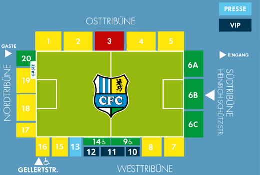 Stadionplan Stadion an der Gellertstraße - Chemnitzer FC