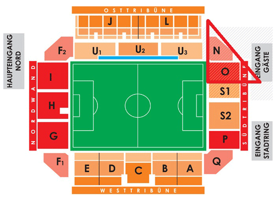 Stadionplan Stadion der Freundschaft - Energie Cottbus