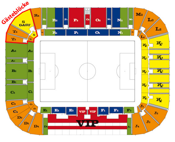 Stadionplan Rudolf-Harbig-Stadion (DDV-Stadion) - Dynamo Dresden