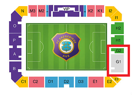 Stadionplan Erzgebirgsstadion (Sparkassen-Erzgebirgsstadion) - Erzgebirge Aue