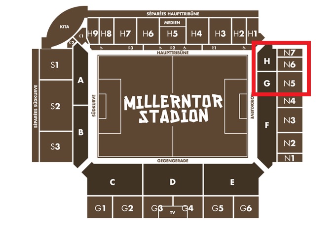 Stadionplan Millerntor-Stadion - FC St. Pauli