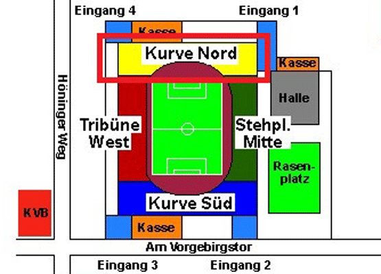 Stadionplan Südstadion - Fortuna Köln