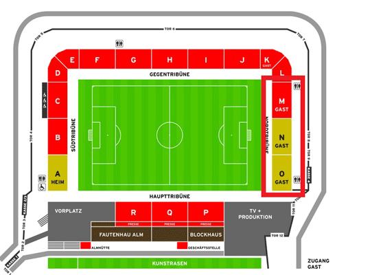 Stadionplan Stadion Großaspach (mechatronik arena) - Sonnenhof Großaspach
