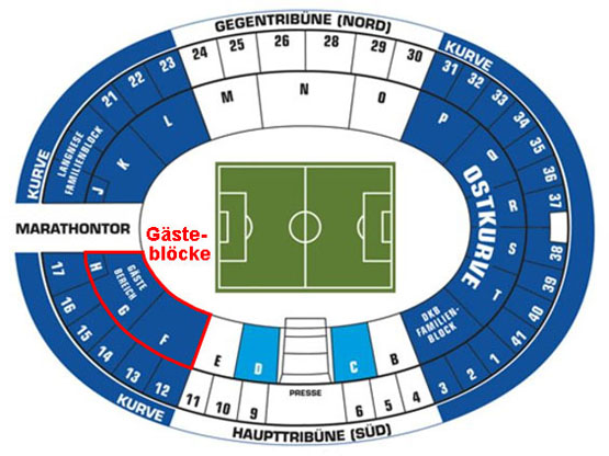 Stadionplan Olympiastadion - Hertha BSC