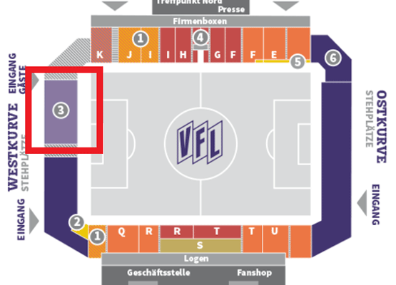 Stadionplan Stadion an der Bremer Brücke - VfL Osnabrück