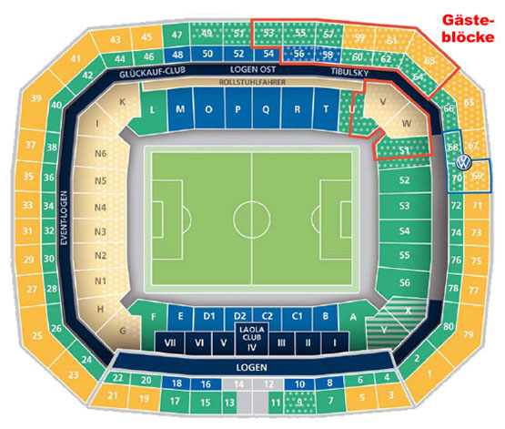 Stadionplan Arena AufSchalke (Veltins Arena) - Schalke 04