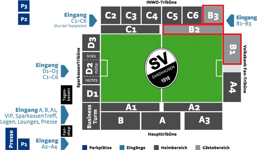 Stadionplan Hardtwaldstadion - SV Sandhausen