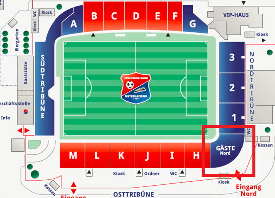 Stadionplan Sportpark Unterhaching (Alpenbauer Sportpark) - SpVgg Unterhaching