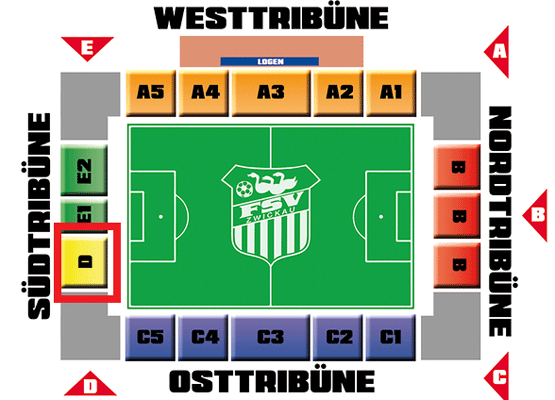 Stadionplan Stadion Zwickau - FSV Zwickau