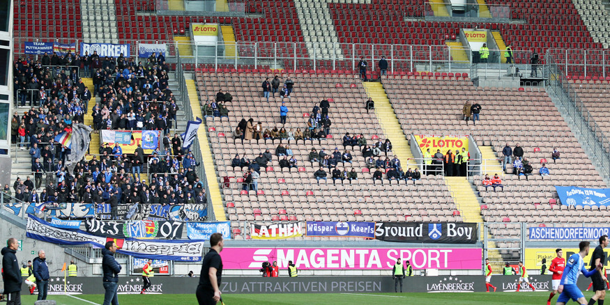 Meppener Fans im Gästeblock: Natürlich ist das Niveau unten, wenn man Ärger mit dem Keller hat