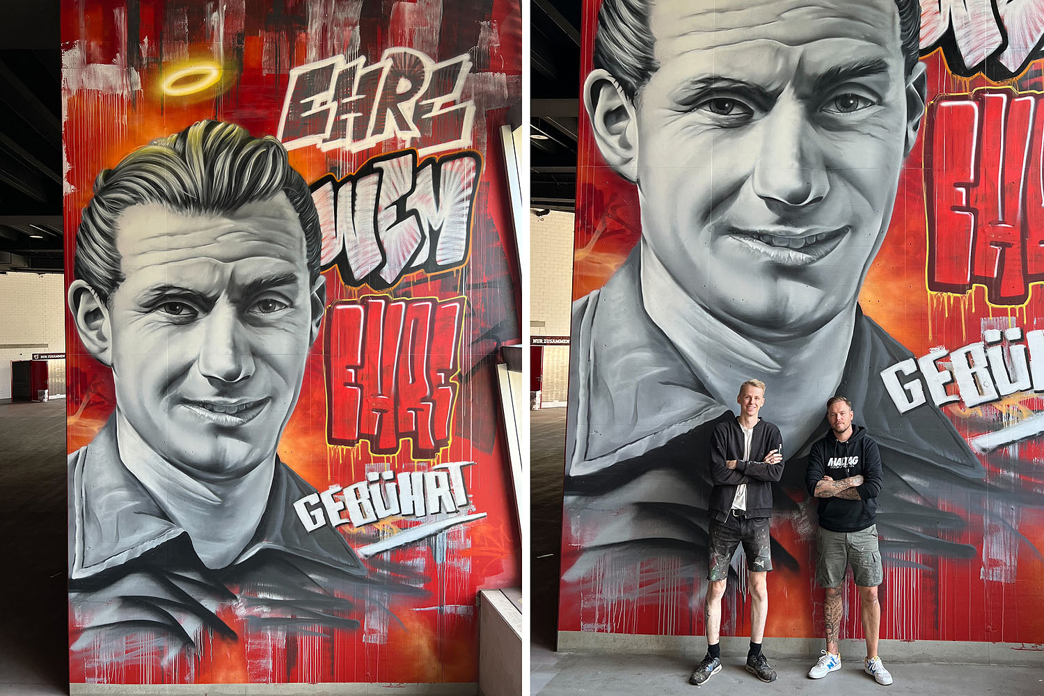 Graffito mit Fritz-Walter-Motiv in der Westkurve