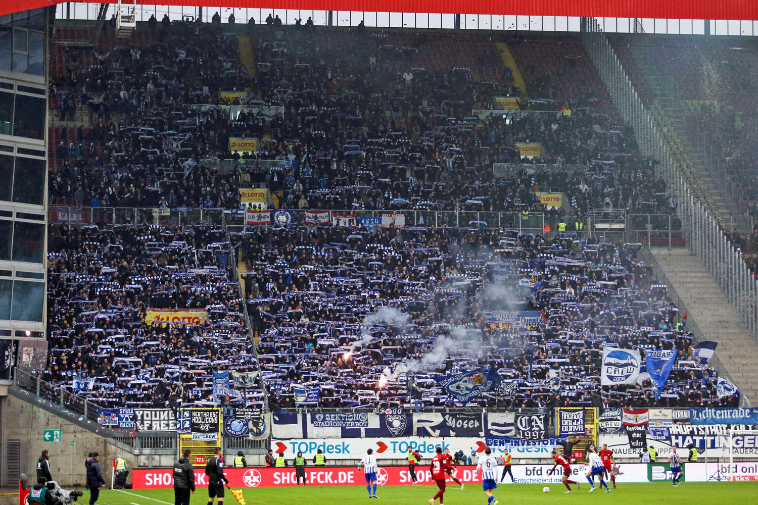 Gästeblock von Hertha BSC