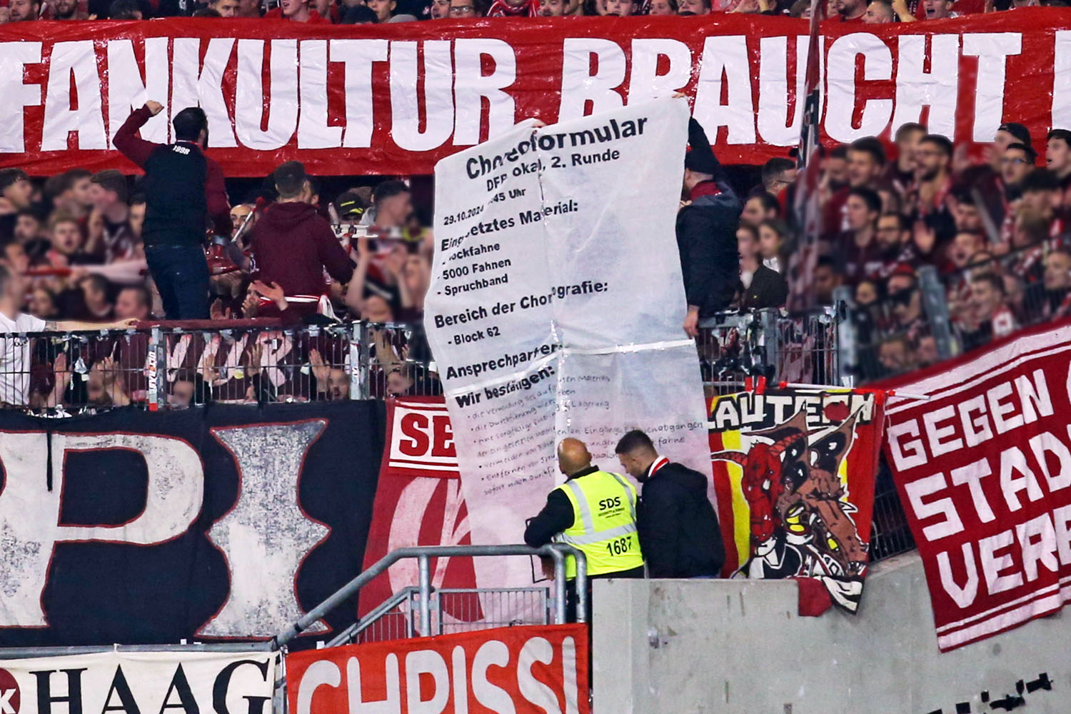 Nachgebildetes Choreoformular im Gästeblock