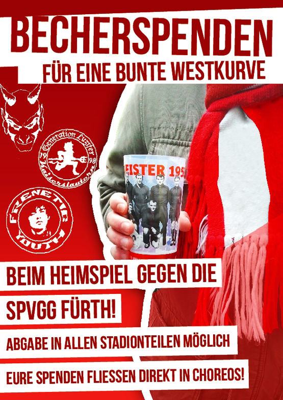 Gegen Fürth: Becher spenden für die nächste Choreo