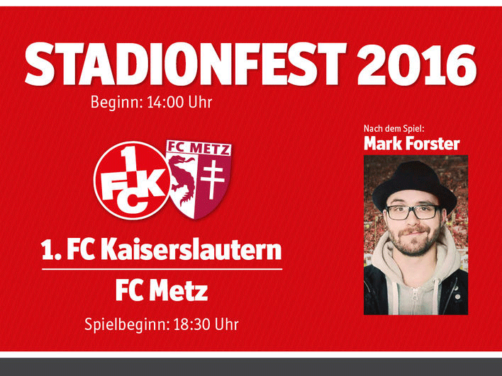 Stadionfest am 29. Juli mit Testspiel und Konzert