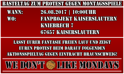 We don't like mondays: Protest beim Heimspiel