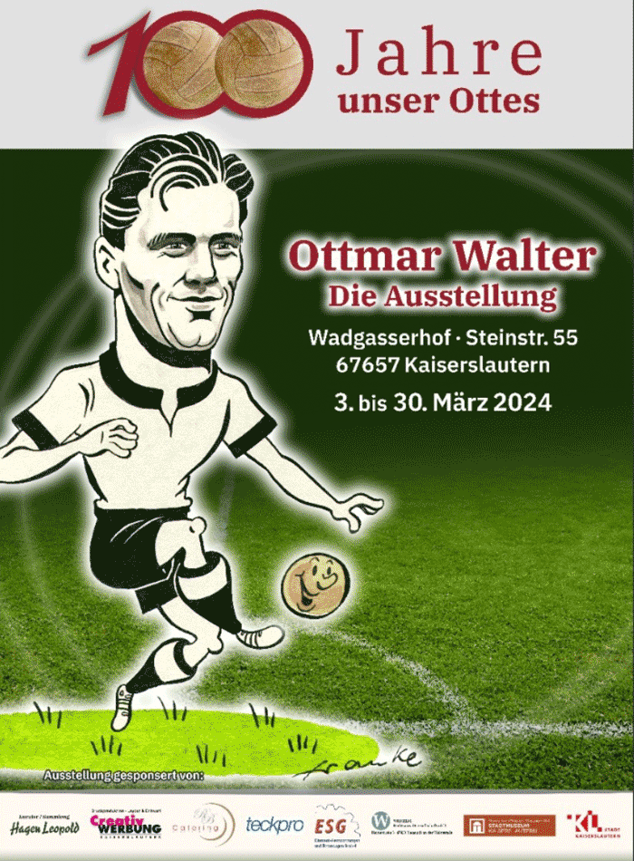 Ankündigungsplakat: Ottmar-Walter-Ausstellung vom 3. bis 30. März 2024 im Stadtmuseum Kaiserslautern