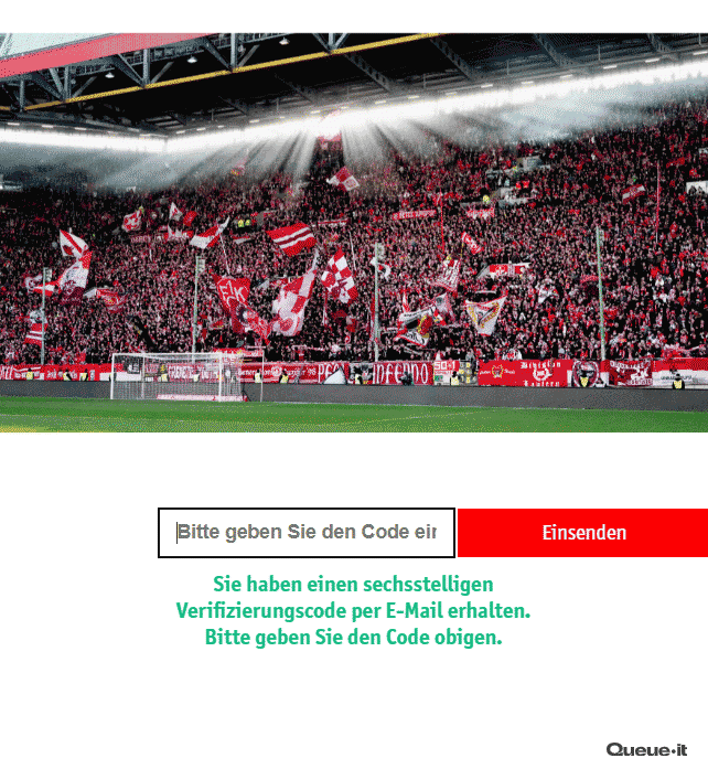 Screenshot 3: Warteschlange im Online-Ticketshop