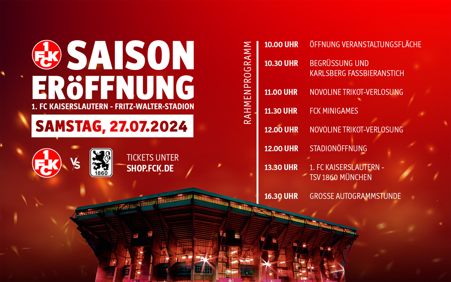 Fan-Infos und Zeitplan zur Saisoneröffnung am Samstag