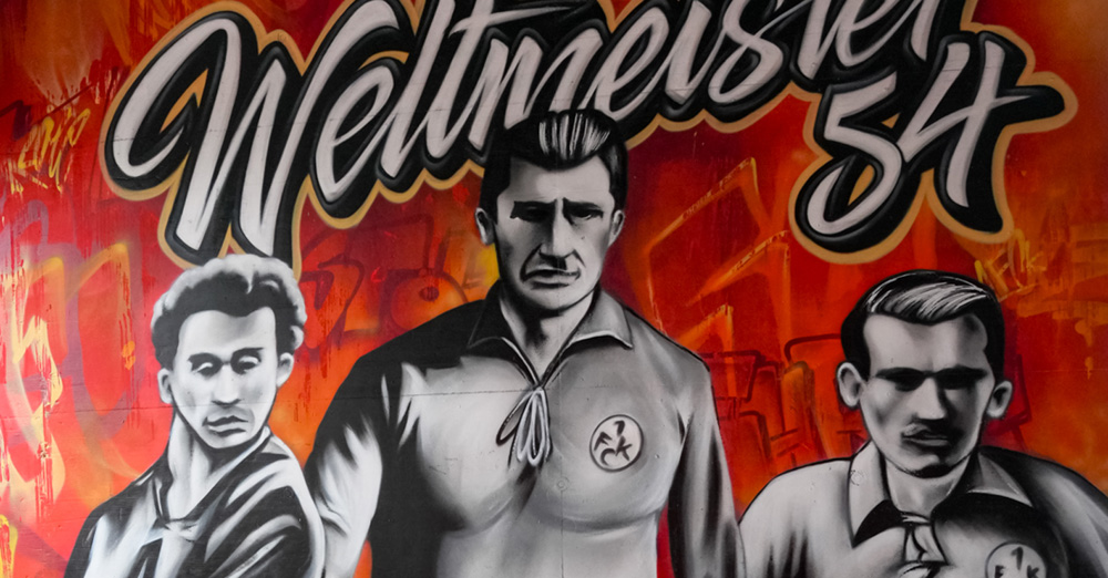 Weltmeister 54: Neues Graffito von Daniel Ferino am Betze