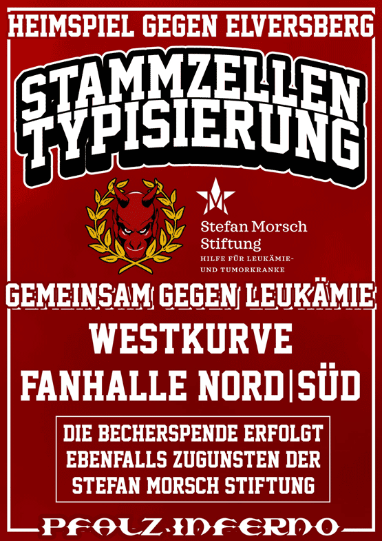 Flyer: Stammzellen-Typisierung beim Heimspiel gegen Elversberg