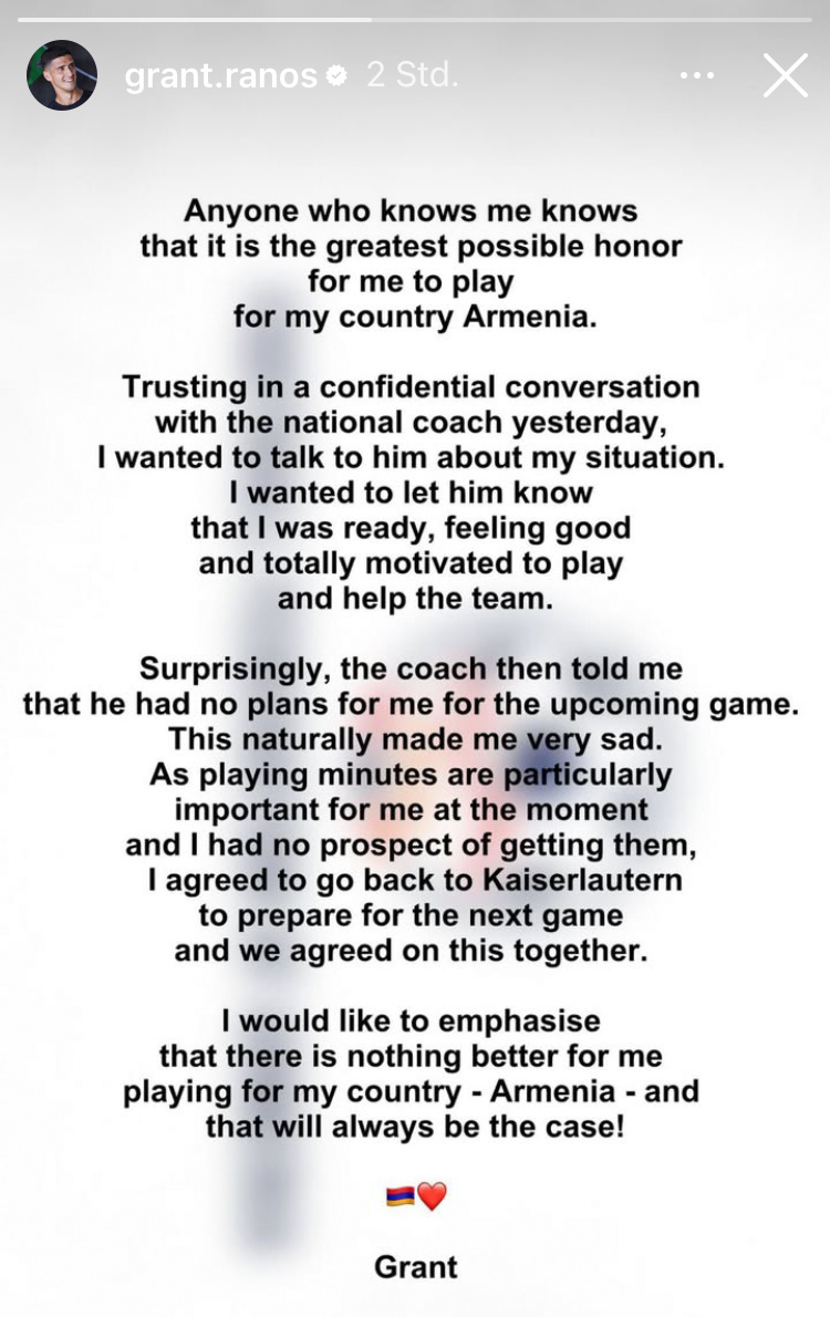 Screenshot: Instagram-Story von Grant Ranos
