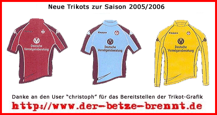 Die neuen Trikots zur Saison 2005/06